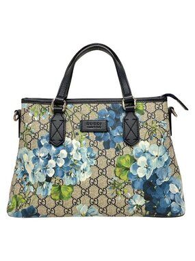 Gucci Handbag GG Blooms Beige Ebony Navy Leather